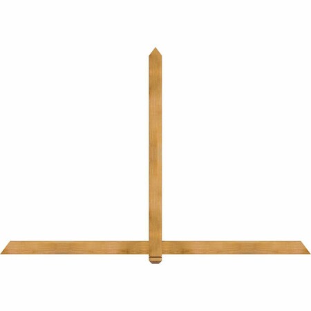 Ekena Millwork Eugene Rough Sawn Timber Gable Bracket, Western Red Cedar, 96"W x 64"H x 2"D x 4"F, 16/12 Pitch GBW096X64X0204EUG00RWR